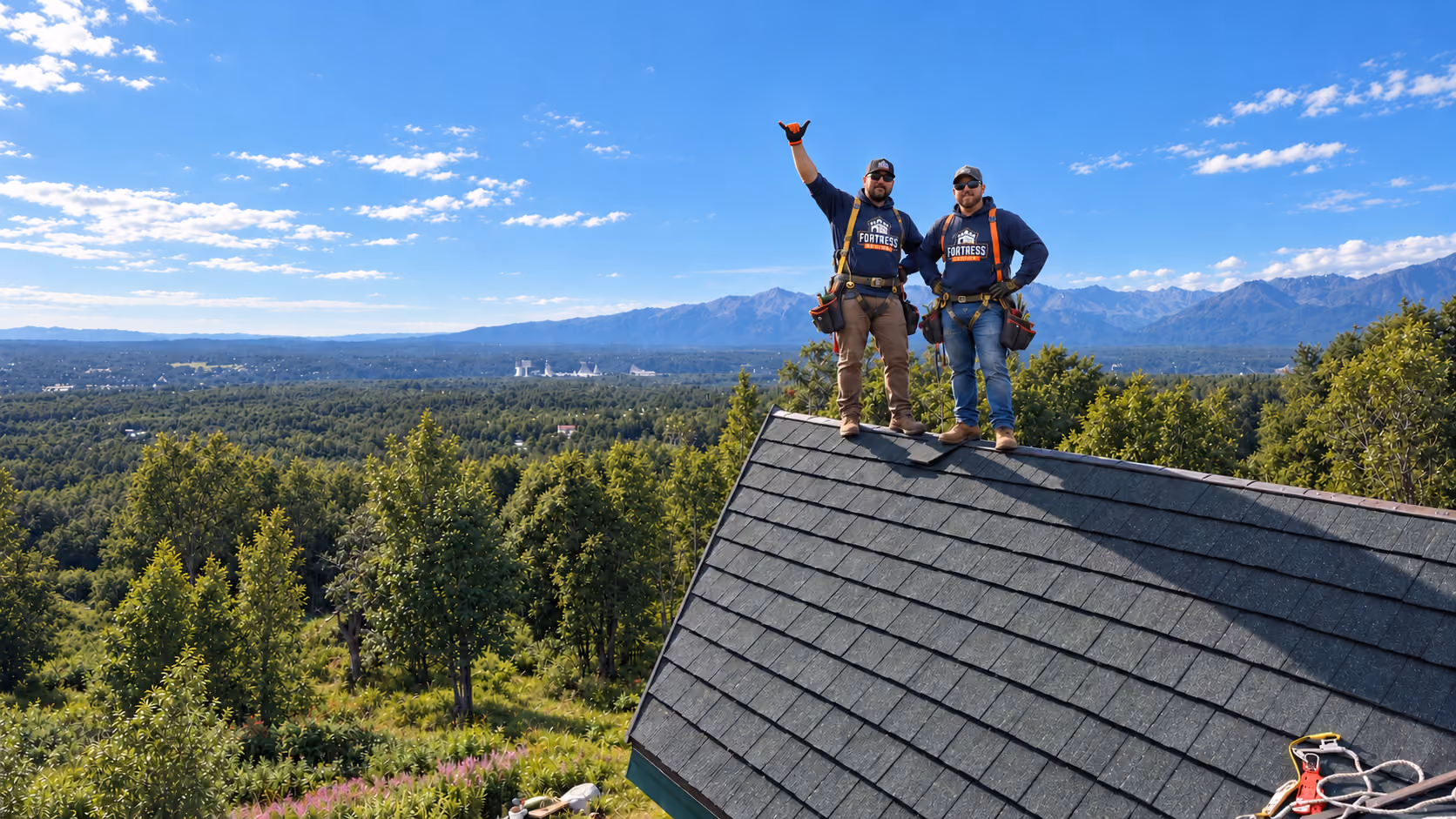 Fortress Roofing crew on a job site