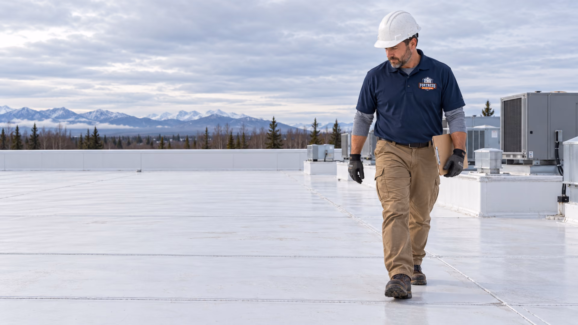 Completed commercial roof